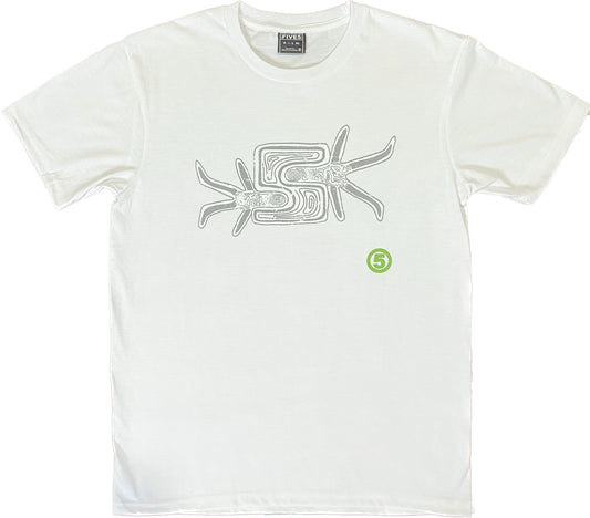 FIVES 'THUMBPRINT' TEE WHITE